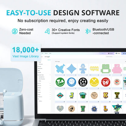 LOKLiK 5 in 1 Vinyl Cutting Machine Smart Cutting Machine Compatible with iOS Android Windows Mac Cuts 100+ Materials