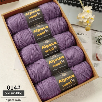 Alpaca Wool Yarn 500g DIY Knitting Kit 245 Stick Needle Thick Warm Yarn