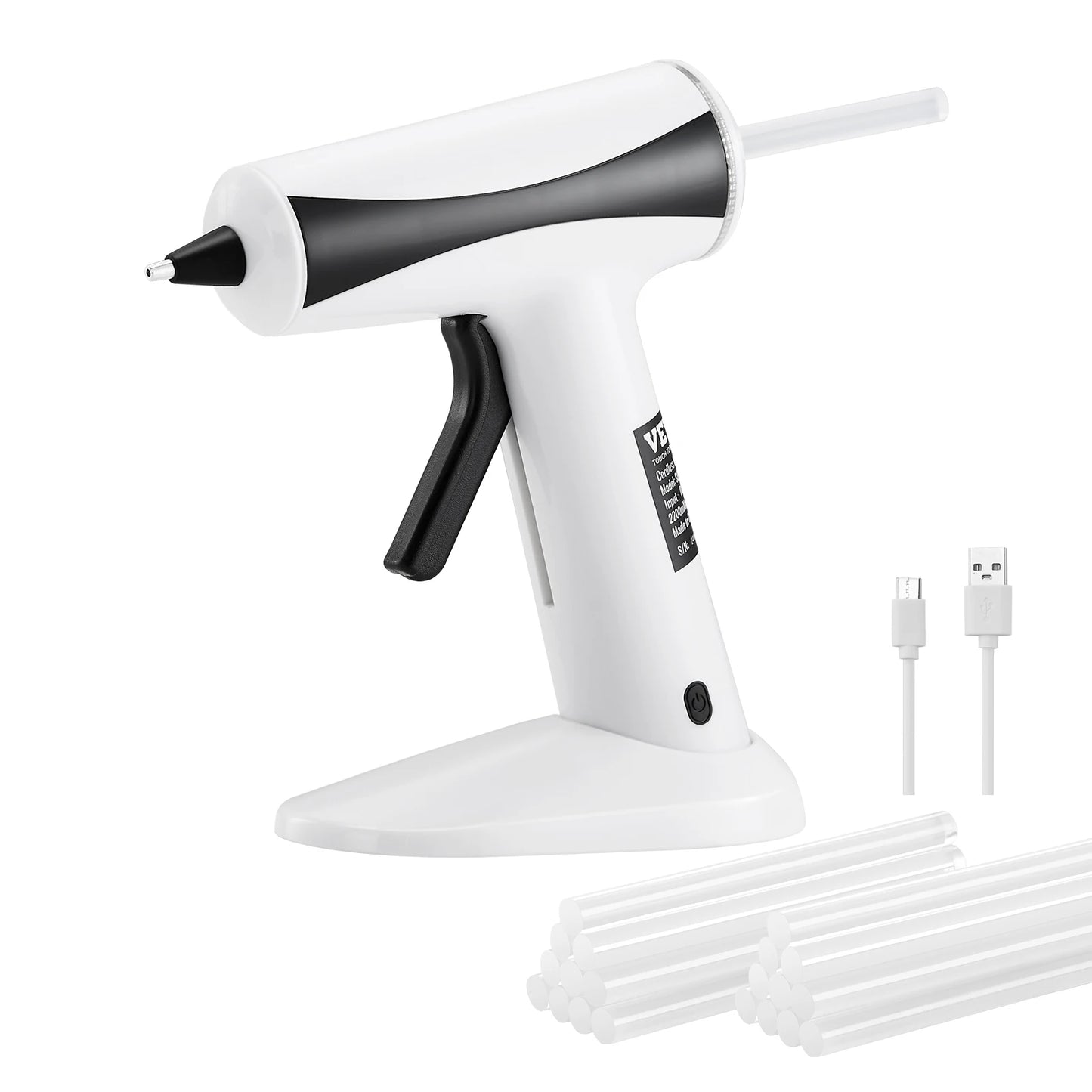 Hot Glue Gun, Rechargeable Cordless, Mini Wireless Kit With 2200mAh Battery, 20 Pcs Glue Sticks