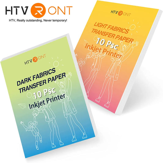 HTVRONT 20Pcs A4 Inkjet Heat Transfer Sublimation Printing Paper 8.5x11in