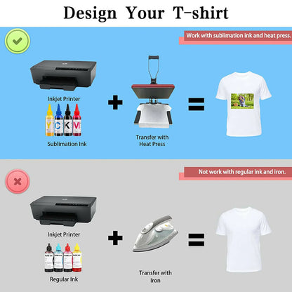 HTVRONT 150 Sheets 8.5 x 11 Inch Sublimation Paper 120g Heat Transfer Paper for Inkjet Printer T-shirt