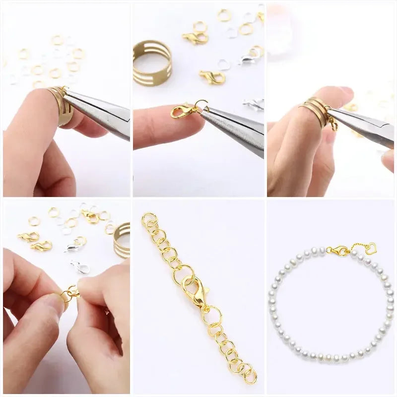 Zinc Alloy Open Jump Rings Lobster Clasps Bracelet Necklace Chain Accessories Kits