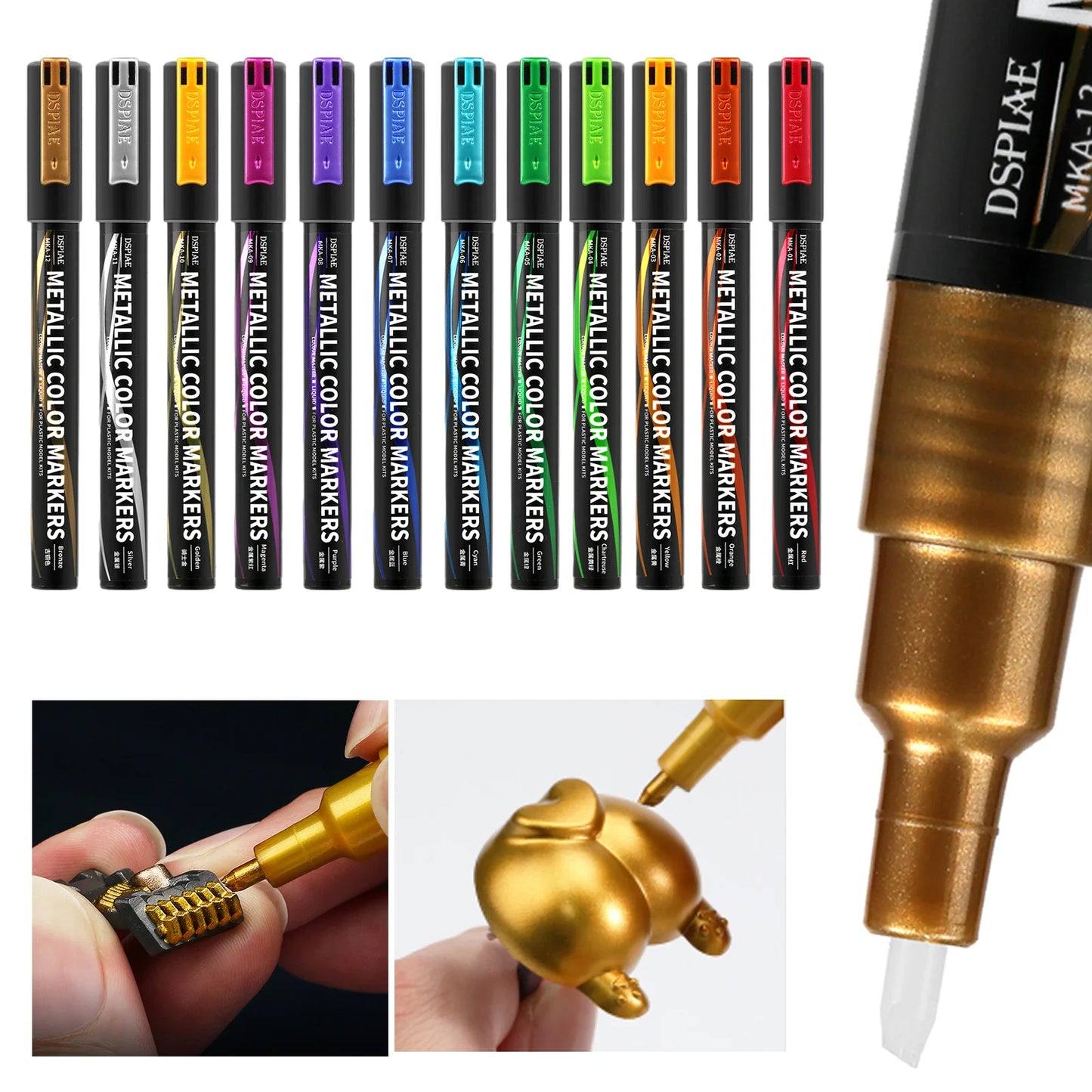 12pcs DSPIAE MKA-Ultra Metal Environmental Protection Document Marking For Gundam Mechanical Model 12 Colors DIY