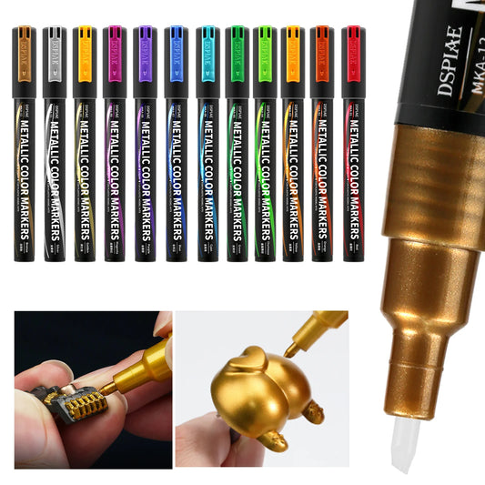 12pcs DSPIAE MKA-Ultra Metal Environmental Protection Document Marking For Gundam Mechanical Model 12 Colors DIY