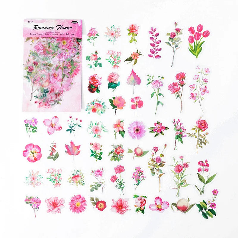 Mr Paper 100pcs/bag Say It With Flowers Series Vintage Stationary Stickers 6Styles