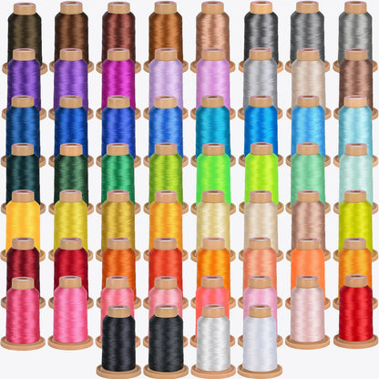 RICHWORD 60Pcs Colors Embroidery Threads 800M (875Y) Polyester Thread Kit Each Spool