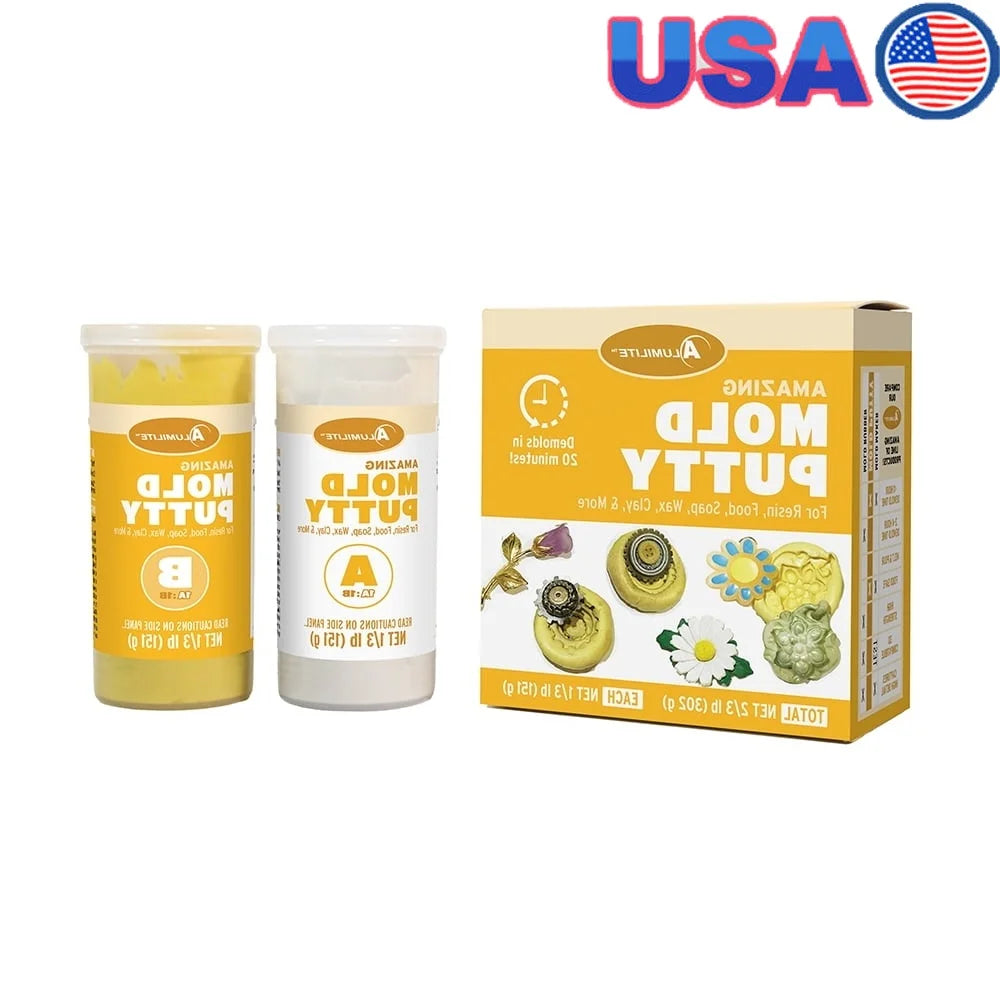 Amazing Mold Putty Food Grade Silicone Resin Plaster Clay Wax Chocolate Soap Quick Cure Details Capture 2/3 lb Kit