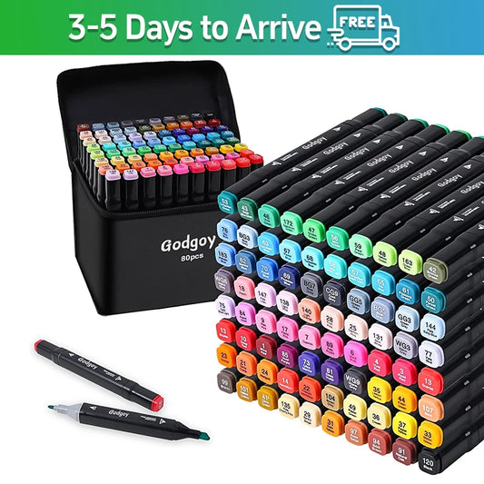 Markers, 80/120/168 Colors Two Color Professional Permanent Sketch Markers