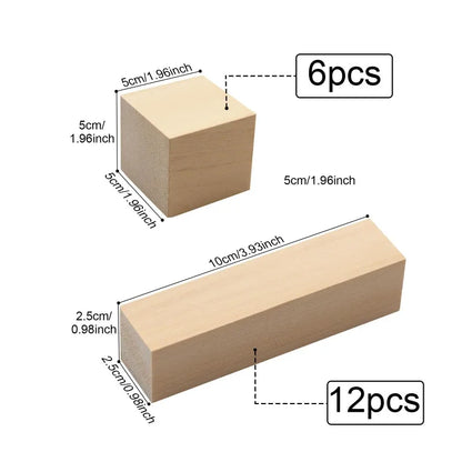Basswood Carving Blocks 18 Pcs Whittling Wood