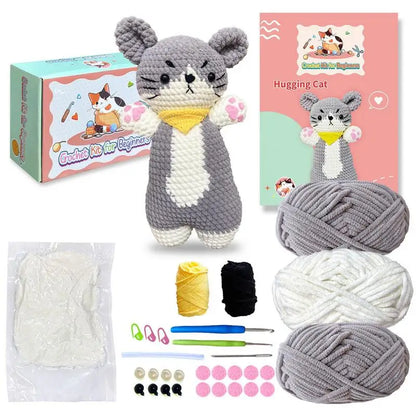 Crochet Kit For Kids Cute Cat Crochet Material Set For Beginners With Steps