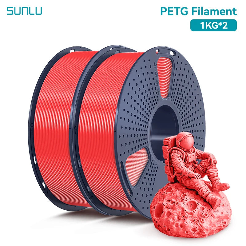 SUNLU 2KG PETG/PETG Clear Filament 1.75 ±0.02mm 1kg Spool (2.2lbs)