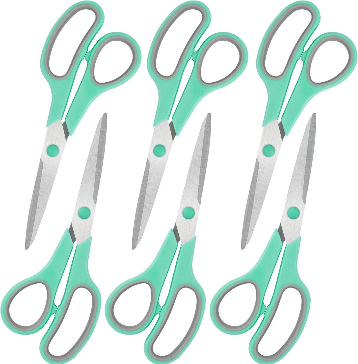 8" Scissors All Purpose 6 Pack - Comfort-Grip Sharp