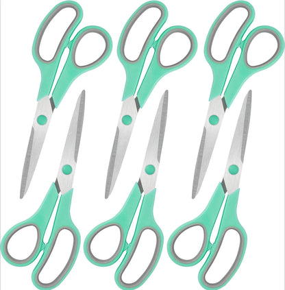 8" Scissors All Purpose 6 Pack - Comfort-Grip Sharp