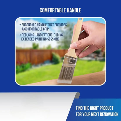 Paint Brush Set - 3-Pack - 2" Angle Brushes for All Latex and Oil Paints & Stains
