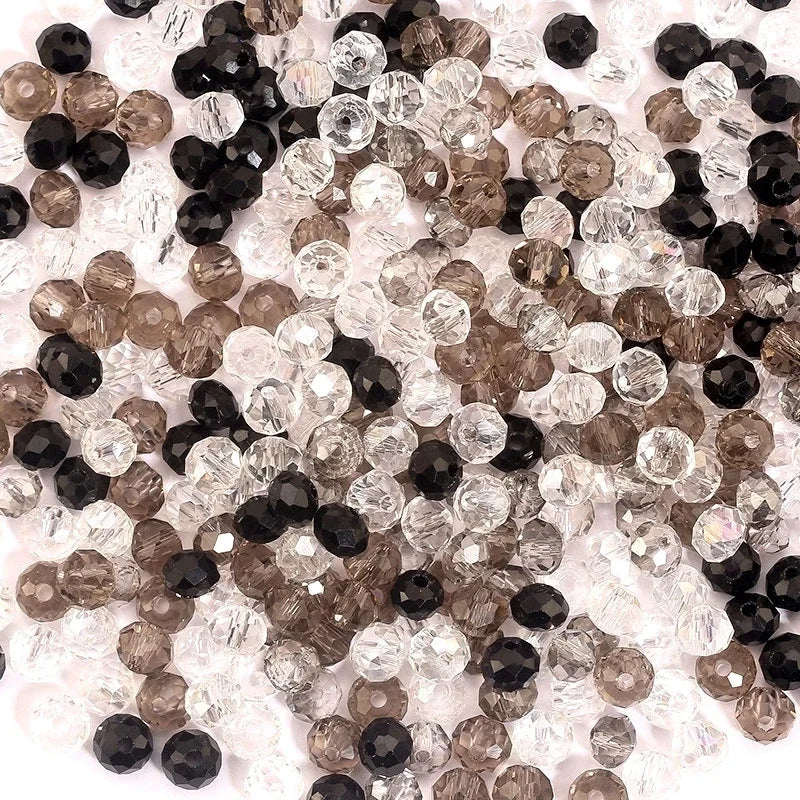 3*4mm 4*6mm Rondelle Faceted Glass Beads Loose Spacer Crystal Round Beads for Jewelry Making