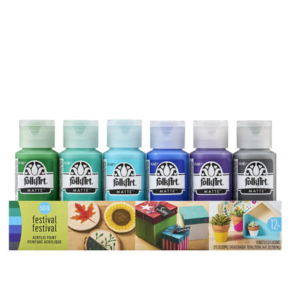 Folk Art Acrylic Paint Set, Festival, 24 fl oz, 12 Piece